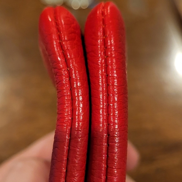 Coach Red Pebbled Leather Wristlet Wallet - Picture 5 of 16